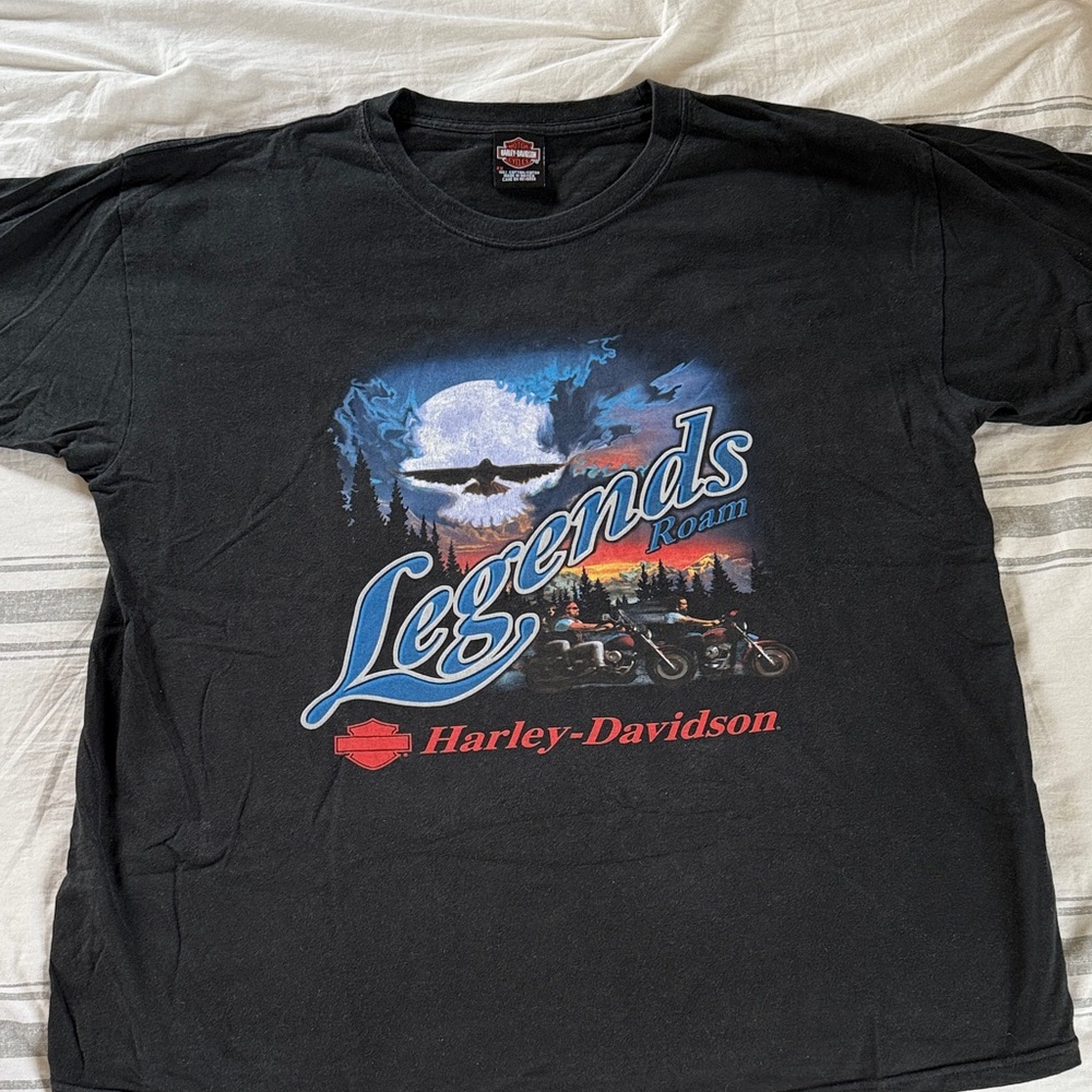 Vintage Harley-Davidson Legends Roam Black Tee - Chippewa Falls WI